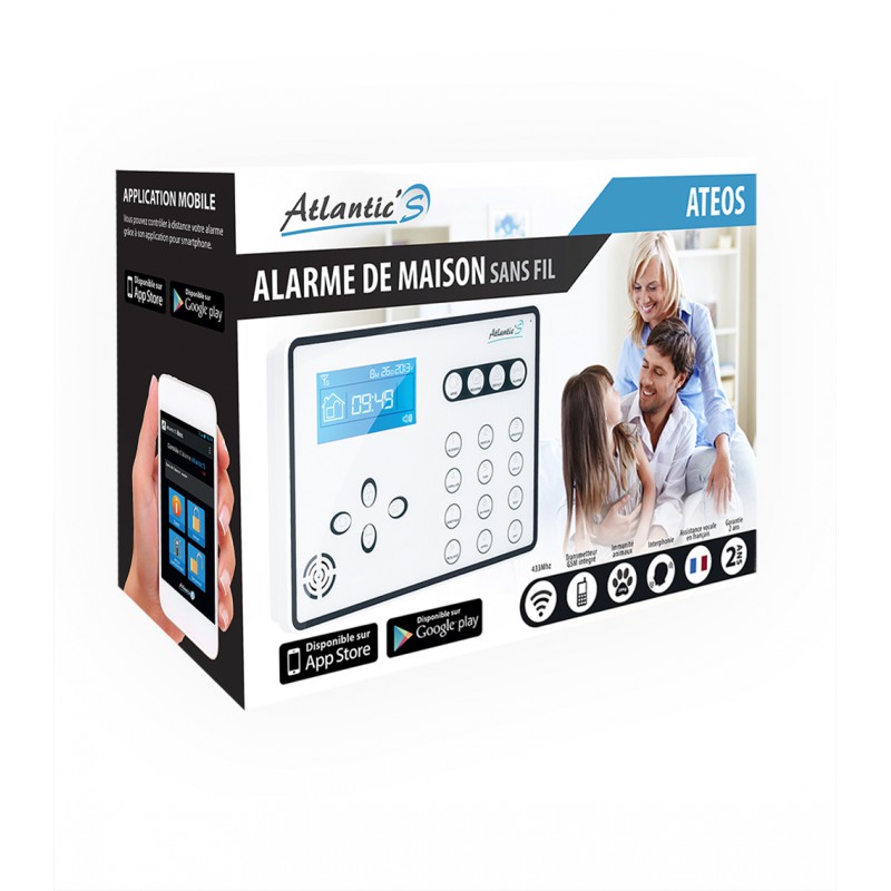 Alarme maison GSM sans fil  Atlantic’S ATEOS Kit 4